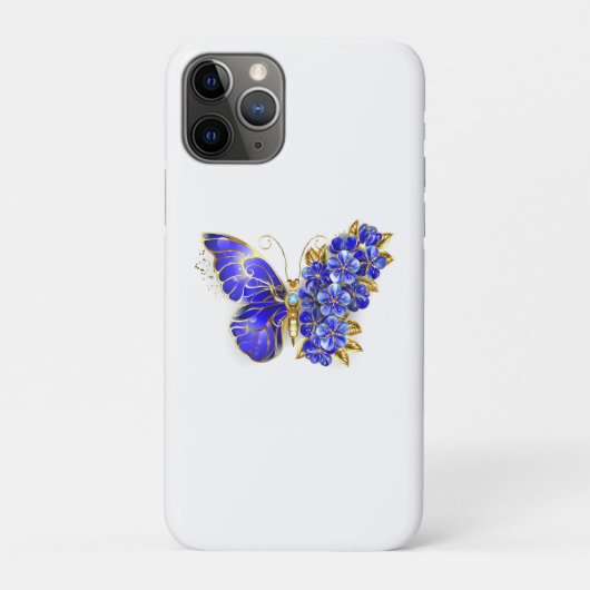 Bloem Saffier Vlinder Case-Mate iPhone Case (Achterkant)