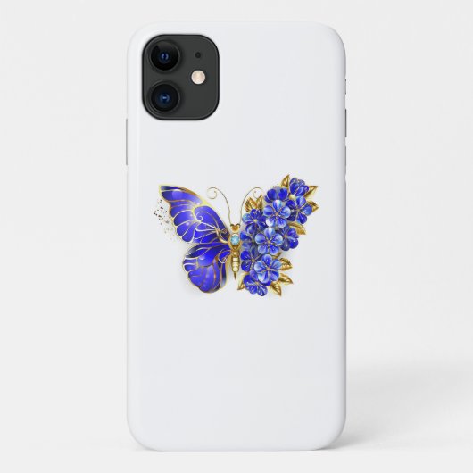Bloem Saffier Vlinder Case-Mate iPhone Case (Achterkant)