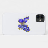 Bloem Saffier Vlinder Case-Mate iPhone Case (Achterkant (horizontaal))