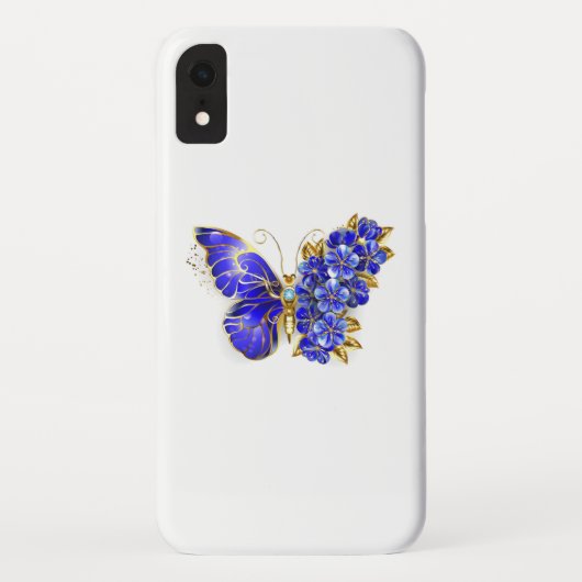 Bloem Saffier Vlinder Case-Mate iPhone Case (Achterkant)