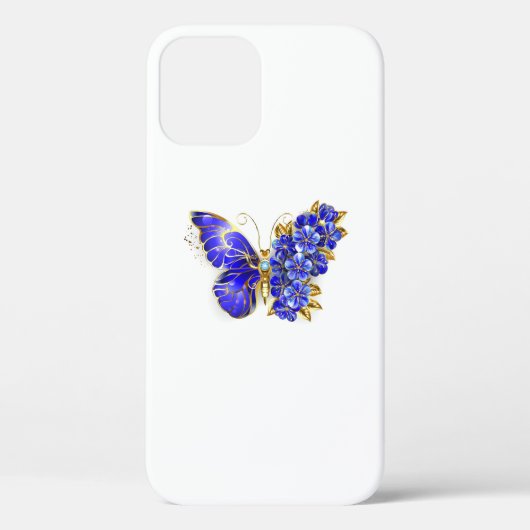 Bloem Saffier Vlinder Case-Mate iPhone Case (Achterkant)