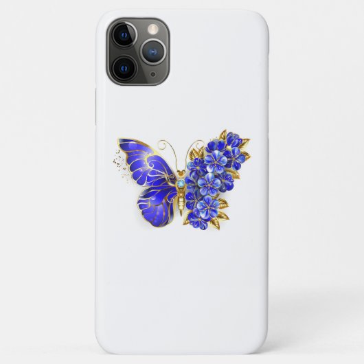 Bloem Saffier Vlinder Case-Mate iPhone Case (Achterkant)
