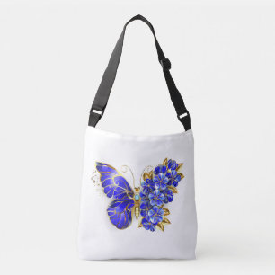 Bloem Saffier Vlinder Crossbody Tas