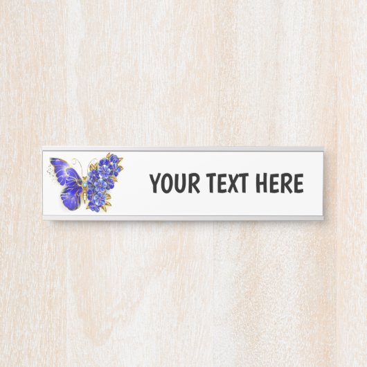 Bloem Saffier Vlinder Deurbordje (Voorkant)