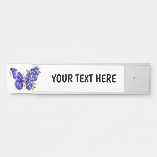 Bloem Saffier Vlinder Deurbordje (Voorkant)