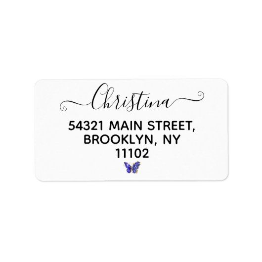 Bloem Saffier Vlinder Etiket (Voorkant)