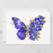Bloem Saffier Vlinder Feestdagenkaart (Voorkant)