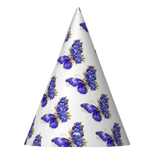 Bloem Saffier Vlinder Feesthoedjes (Links)