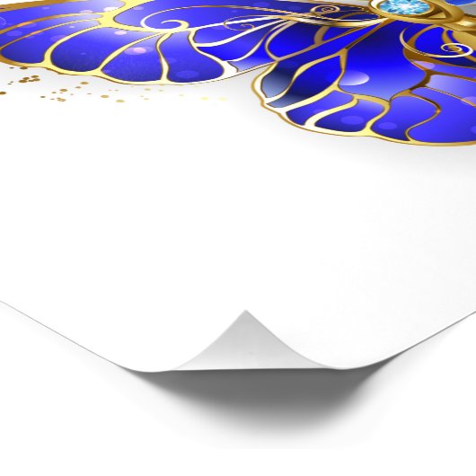 Bloem Saffier Vlinder Foto Afdruk (Hoek)