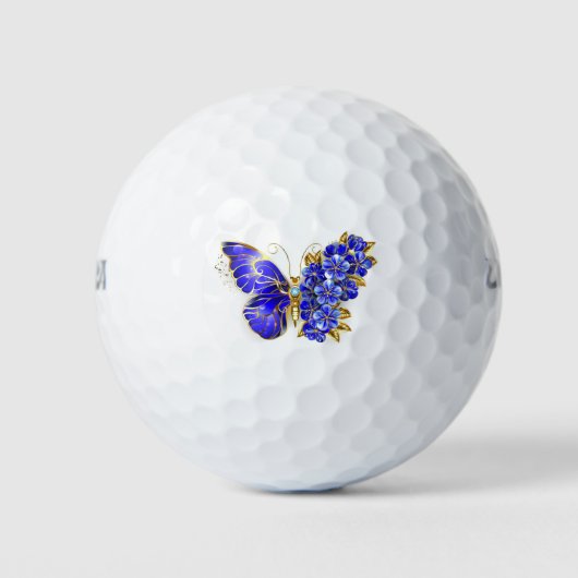 Bloem Saffier Vlinder Golfballen (Voorkant)