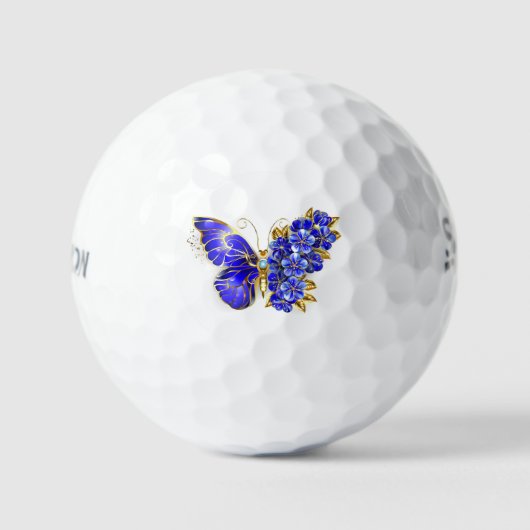 Bloem Saffier Vlinder Golfballen (Voorkant)