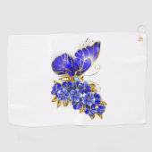 Bloem Saffier Vlinder Golfhanddoek (Horizontaal)