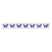 Bloem Saffier Vlinder Grosgrain Lint (Voorkant)