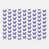 Bloem Saffier Vlinder Inpakpapier Vel (Voorkant 3)