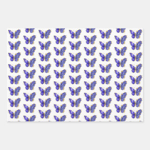 Bloem Saffier Vlinder Inpakpapier Vel