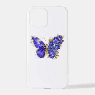 Bloem Saffier Vlinder iPhone 12 Pro Hoesje