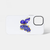 Bloem Saffier Vlinder iPhone Hoesje (Achterkant horizontaal)