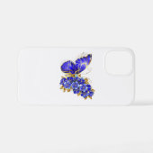 Bloem Saffier Vlinder iPhone Hoesje (Achterkant horizontaal)