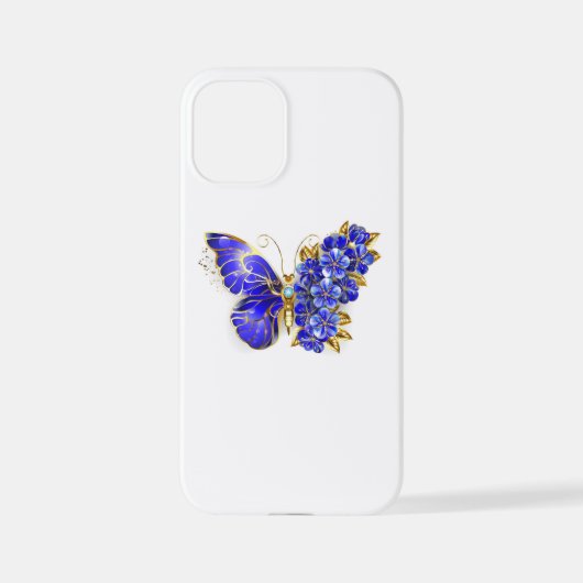 Bloem Saffier Vlinder iPhone Hoesje (Achterkant)