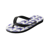 Bloem Saffier Vlinder Kinder Teenslippers (Schuin)