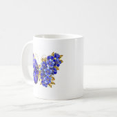 Bloem Saffier Vlinder Koffiemok (Voorkant links)
