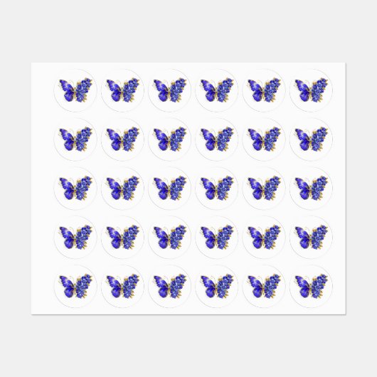Bloem Saffier Vlinder Labels (Vel)