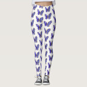 Bloem Saffier Vlinder Leggings (Voorkant)
