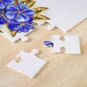 Bloem Saffier Vlinder Legpuzzel (Zijkant)