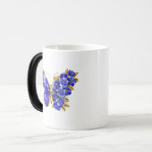 Bloem Saffier Vlinder Magische Mok (Voorkant links)