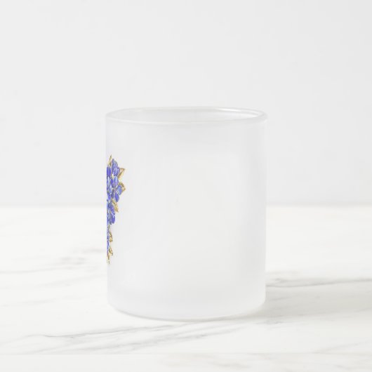 Bloem Saffier Vlinder Matglas Koffiemok (Center)