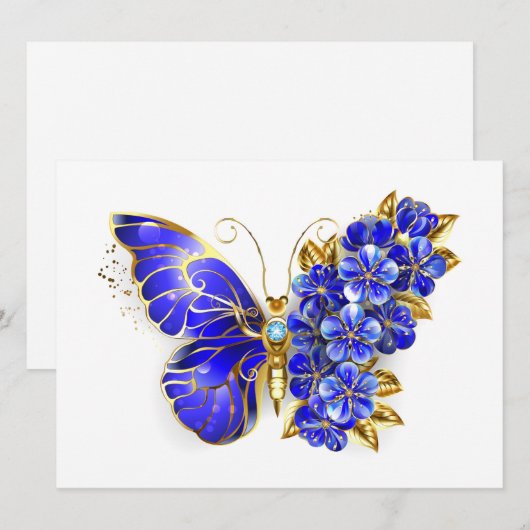 Bloem Saffier Vlinder Menu (Voorkant / Achterkant)