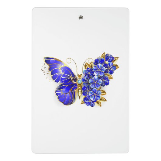 Bloem Saffier Vlinder Mini Klembord (Achterkant)