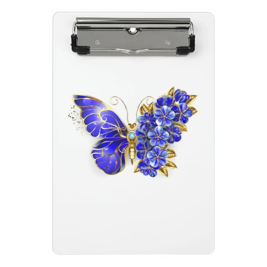 Bloem Saffier Vlinder Mini Klembord (Voorkant)