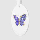 Bloem Saffier Vlinder Ornament (voorkant)