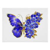 Bloem Saffier Vlinder Perfect Poster (Voorkant)