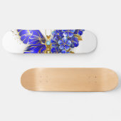 Bloem Saffier Vlinder Persoonlijk Skateboard (Horizontaal)
