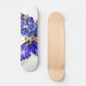 Bloem Saffier Vlinder Persoonlijk Skateboard (Voorkant)