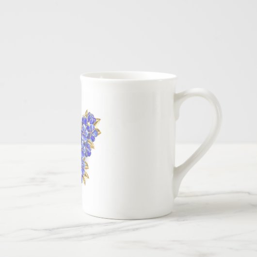 Bloem Saffier Vlinder Porselein Kop (Rechts)