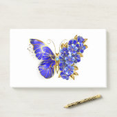 Bloem Saffier Vlinder Post-it® Notes (Op bureau)