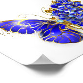 Bloem Saffier Vlinder Poster (Hoek)