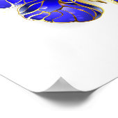 Bloem Saffier Vlinder Poster (Hoek)