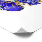 Bloem Saffier Vlinder Poster (Hoek)