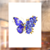 Bloem Saffier Vlinder Raamsticker (Vel 2)