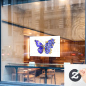 Bloem Saffier Vlinder Raamsticker (Cafe Raam)