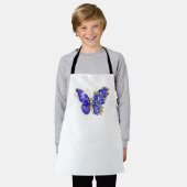 Bloem Saffier Vlinder Schort (Gedragen)