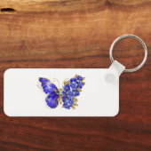 Bloem Saffier Vlinder Sleutelhanger (Voorkant)