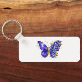 Bloem Saffier Vlinder Sleutelhanger (Achterkant)