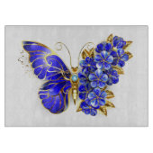 Bloem Saffier Vlinder Snijplank (Voorkant)