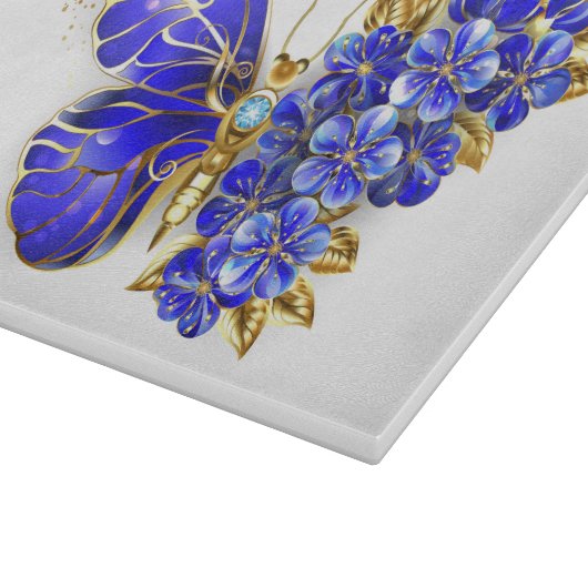 Bloem Saffier Vlinder Snijplank (Hoek)