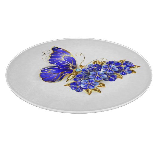 Bloem Saffier Vlinder Snijplank (Hoek)